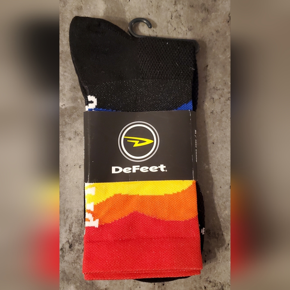 DeFeet Pride Black and Blue Athletic Socks Bicycle